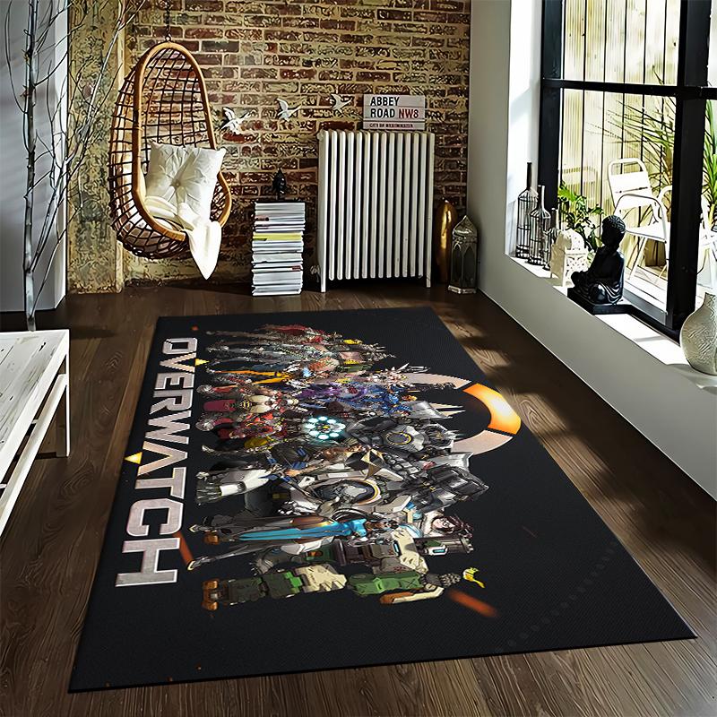 Overwatch full collection printed flannel carpet, non-slip, suitable for bedroom, living room, and children's room decoration