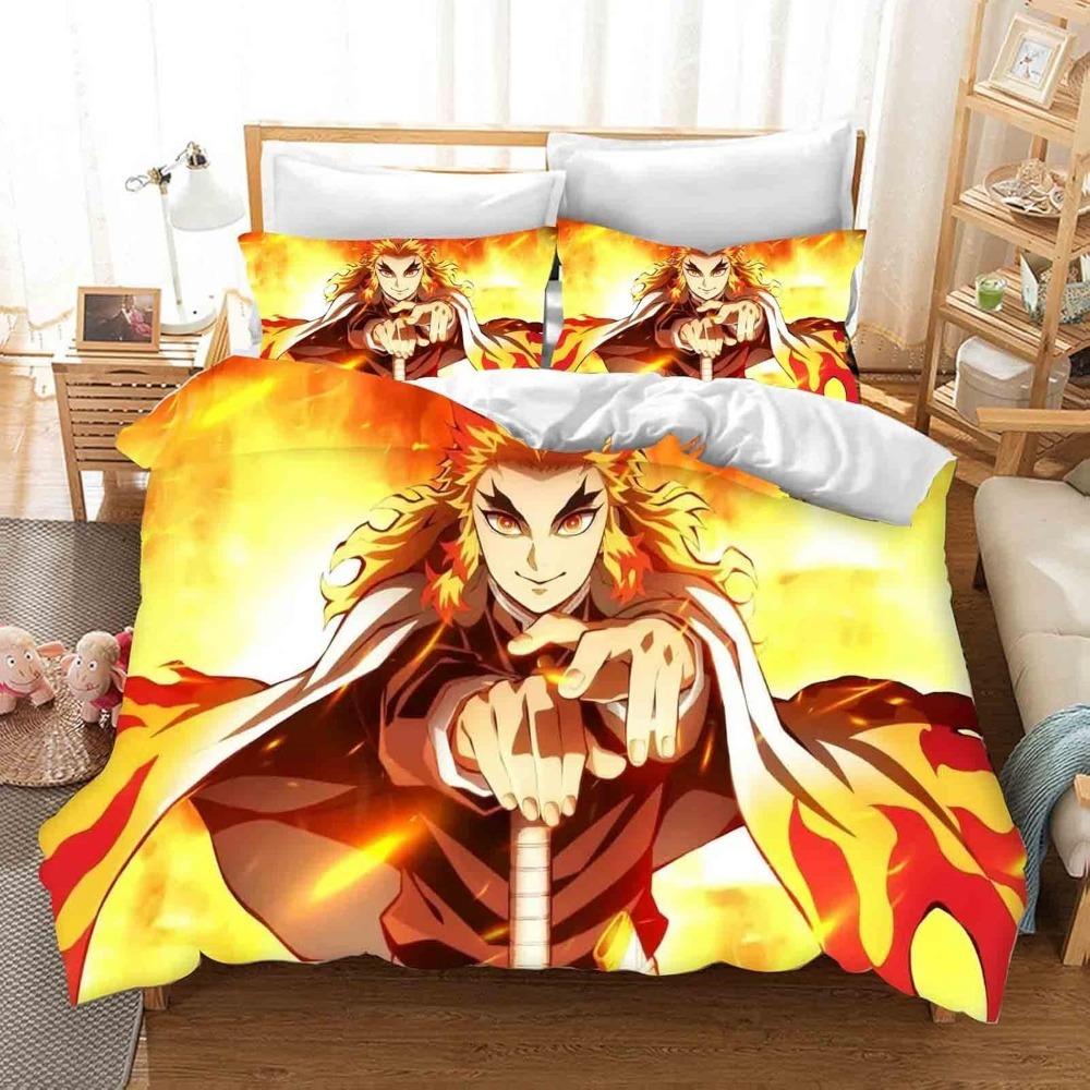 Cartoon Anime Bed Linen,Microfibre Bedding Sets, Children's Bed Linen with Zip Room Decor  Duvet Cover  for Teenagers  Adult