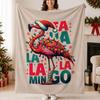 Funny Christmas Flamingo Blanket, Best Gifts For Her, Xmas Flamingo Gift, Bestfriend Girlfriend Christmas Gift, Holiday Animal Blanket