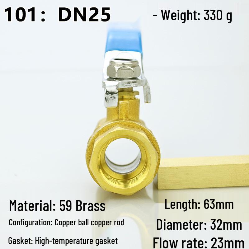 4-Point DN15 & 6-Point DN20 All-Copper Ball Valve, High-Temp Resistant, 1-Inch & 2-Inch, for Tap Water.