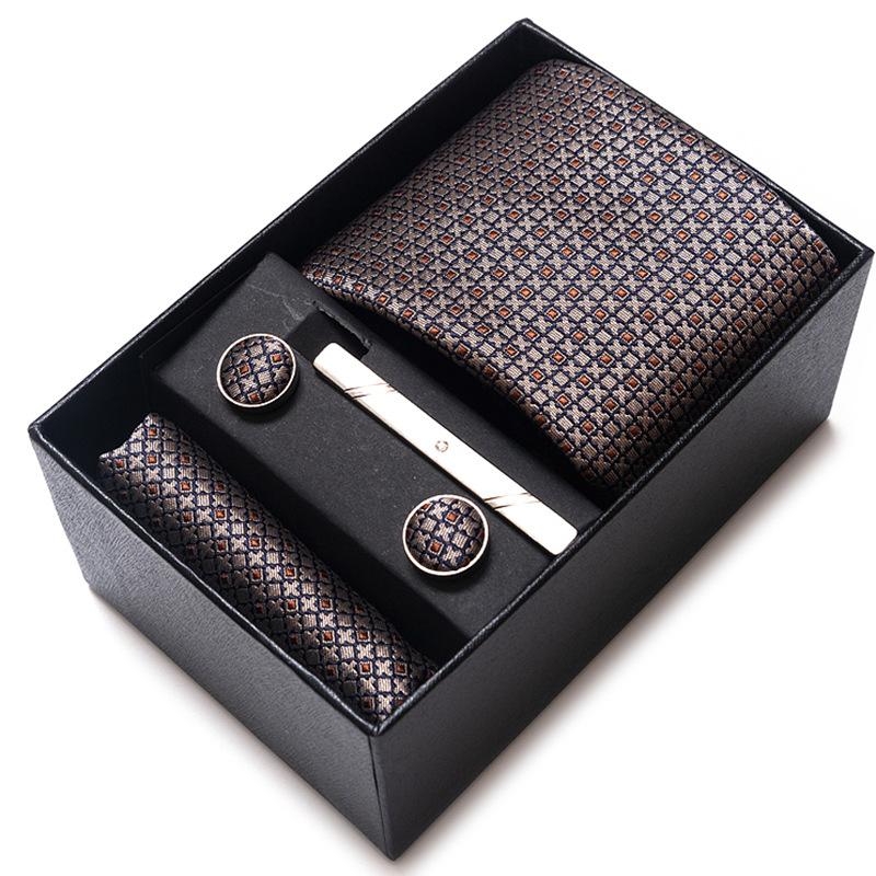 Gift Box Men'S 8Cm Tie Business Dress Jacquard Yarn Business Career Tie Set Men