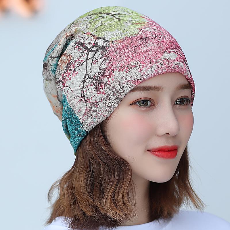 Spring And Summer Package Set Turban Cap Fashion Printing Bald Head Chemotherapy Cap Thin Section Pregnant Woman Monthly Hat Women's Hat