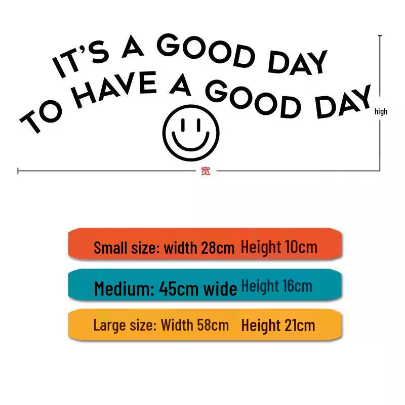 Creative 'Good Day' English Word Self-Adhesive Wall Stickers for Coffee Shop or Boutique Windows