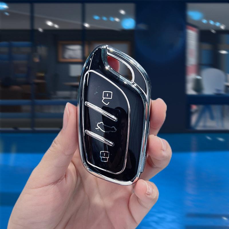 Silver Edge Tpu Car Key Case For Roewe Rx8 Rx5 Rx3 I6 I5 Car Remote Key Case Shell Cover For Mg Zs Hs 5 6 Ezs Soft Accessories