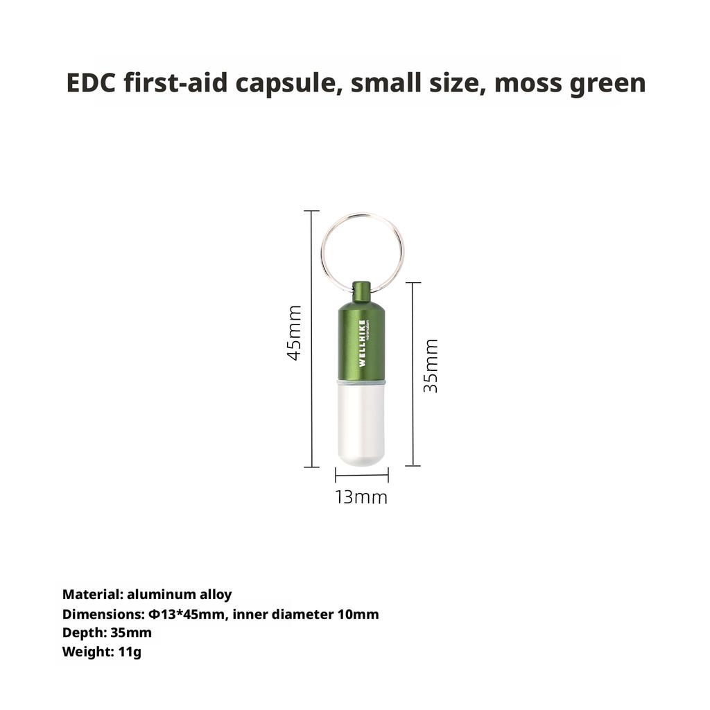 WELLHIKE Outdoor EDC First Aid Capsule Sealed Waterproof Portable Mini Storage Bottle Creative Keychain-mini small Size 4