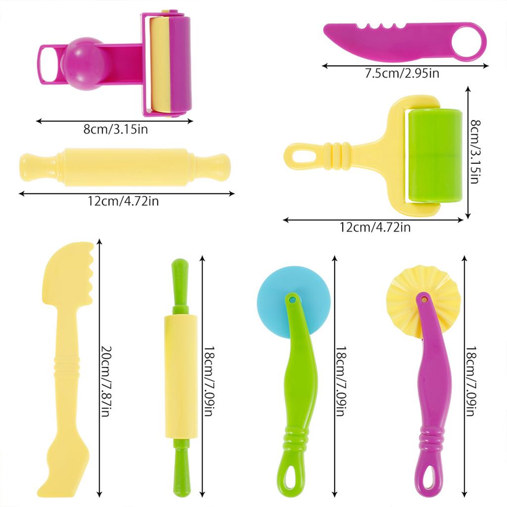 Kids Play Dough Tool Kit Color Clay Dough Animal Molds Mini Clay Tools Cutters Rolling Pins Plasticine Molds Clay Accessories