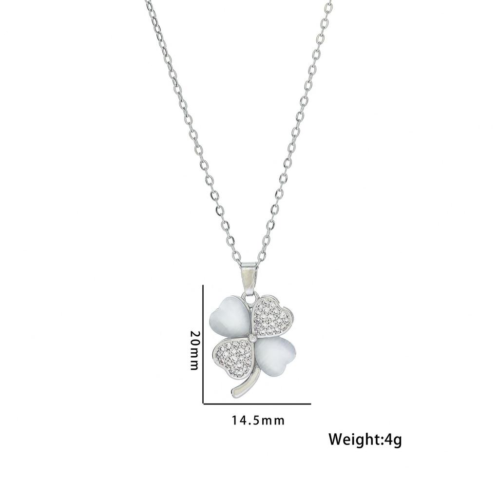 High-End Four-Leaf Clover Diamond Choker: Women's Summer Titanium Steel Niche Clavicle Necklace