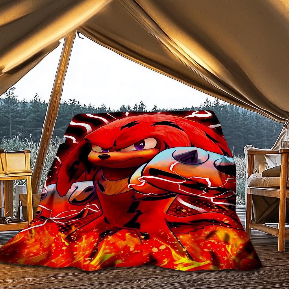 1 pezzo Coperta di flanella personalizzata Sonic per esterni, Morbida, Leggera coperta di flanella personalizzata, Stampa digitale,