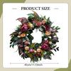 Spring Summer Wreath Door Artificial Floral 17.72inch Wall Hanging Garland Flower for Bedroom