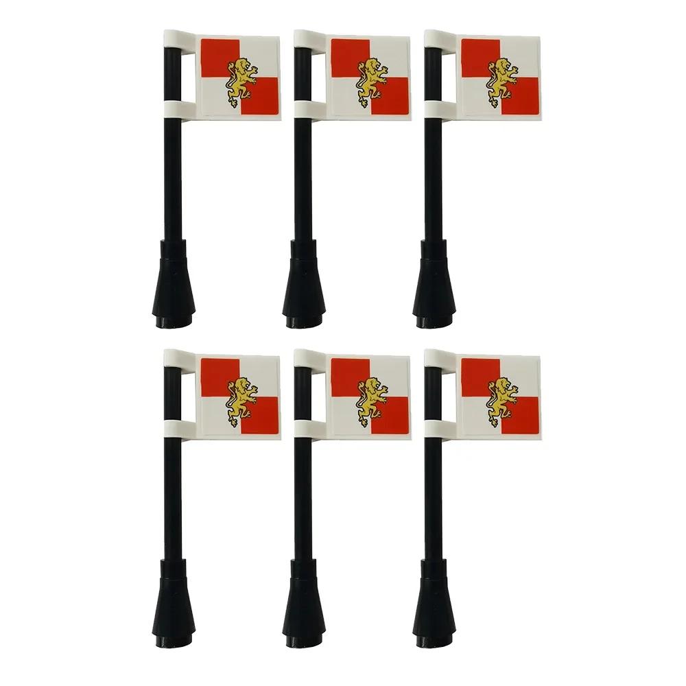 Klocki Budowanie Flag Miasta-Państwa Średniowieczne Postać Wojskowa Flaga Broń Starożytne Święte Cesarstwo Rzymskie Jerozolima Rycerz Świętego Łazarza Legion Zabawka