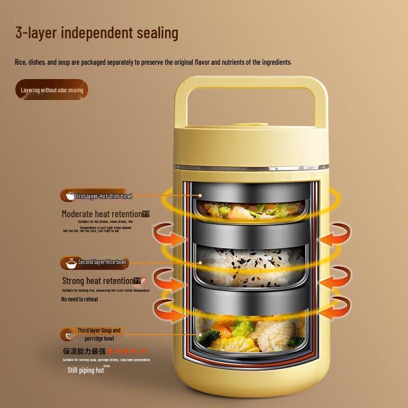 CAMUZ 316 Stainless Steel 3-Layer Vacuum Insulated Lunch Box