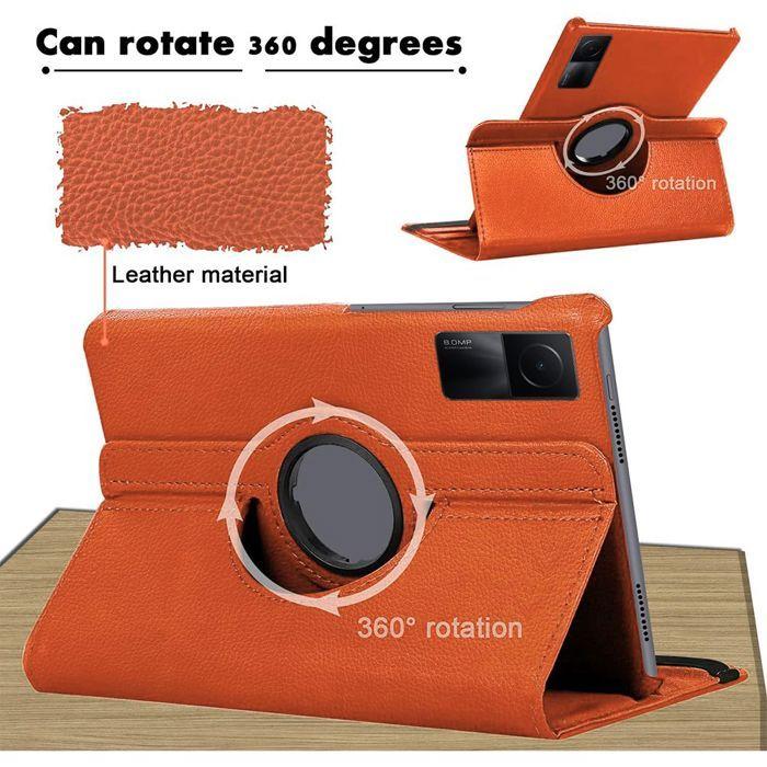 Coque + Verre Trempé - BOOLING - Xiaomi Redmi Pad SE 11" - Support Rotatif - Orange - Protection Optimale