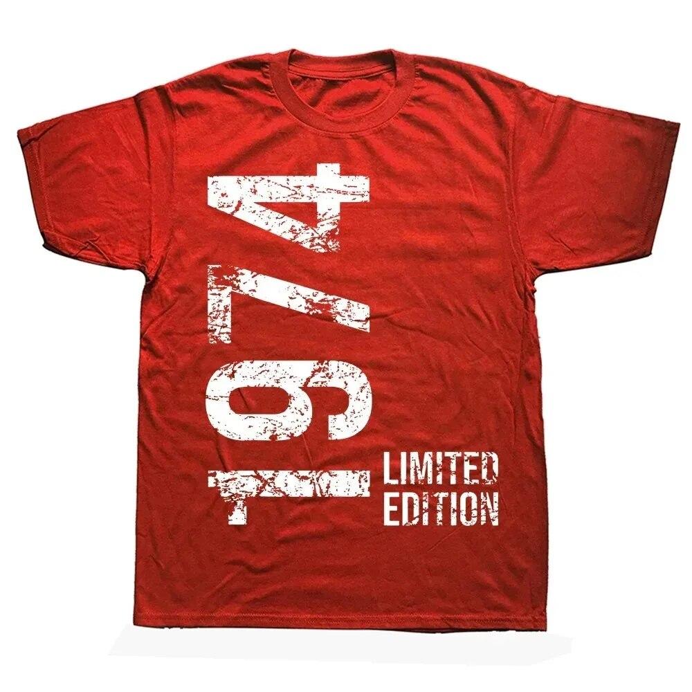 Unisex Dame Bursdag Jubileum T-skjorter 1974 50. 50 År Gammel Limited Edition Vintage Bomulls T-skjorte Gave Kortermet T-skjorte Topper