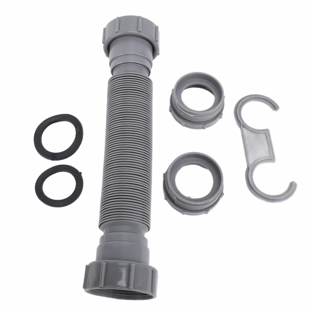 Leakproof Design Sink Drain Hose 45mm Inlet P Trap Pipe Kit Under Sink Plumbing Pipe Slotted Basin