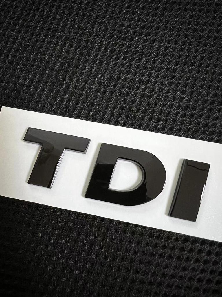 1X Car Styling ABS Glossy Black Sticker TDI TSI Font Car Tail Decal For VW Touareg Car Accessories