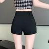 Women's Summer 2025 Black High-Waist A-Line Suit Shorts: Versatile, Slimming Casual Outerwear