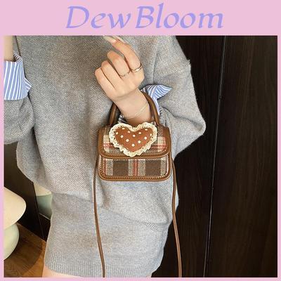 Cute Kids Girl Handbag Pu Material With Heart Lace Designer For Daily Use