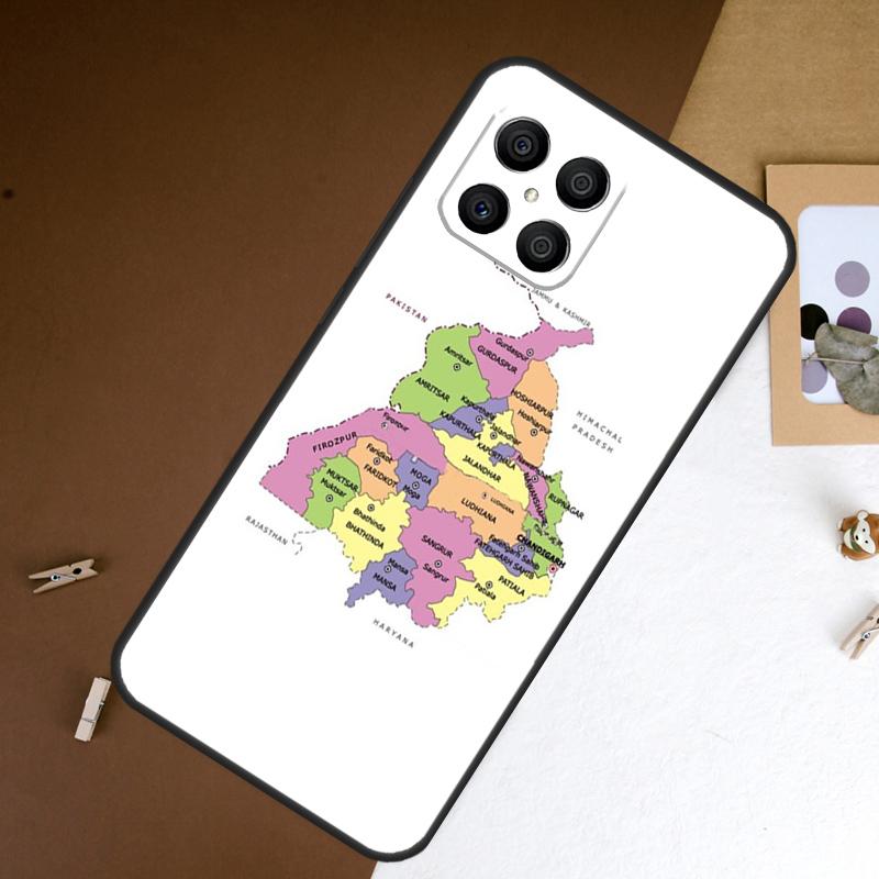 Punjab Map Outline Case For Honor 400 Pro 200 50 70 90 X9a X9b X9c X9d X8a X8b X8c Magic 7 Lite 5 6 8 Pro Cover