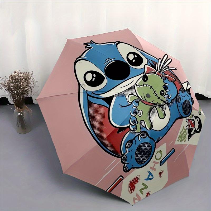 Stitch,Family Themed folding umbrella, the best choice for gift giving, 8 ribs, casual, durable, lightweight and portable travel umbrella, s
