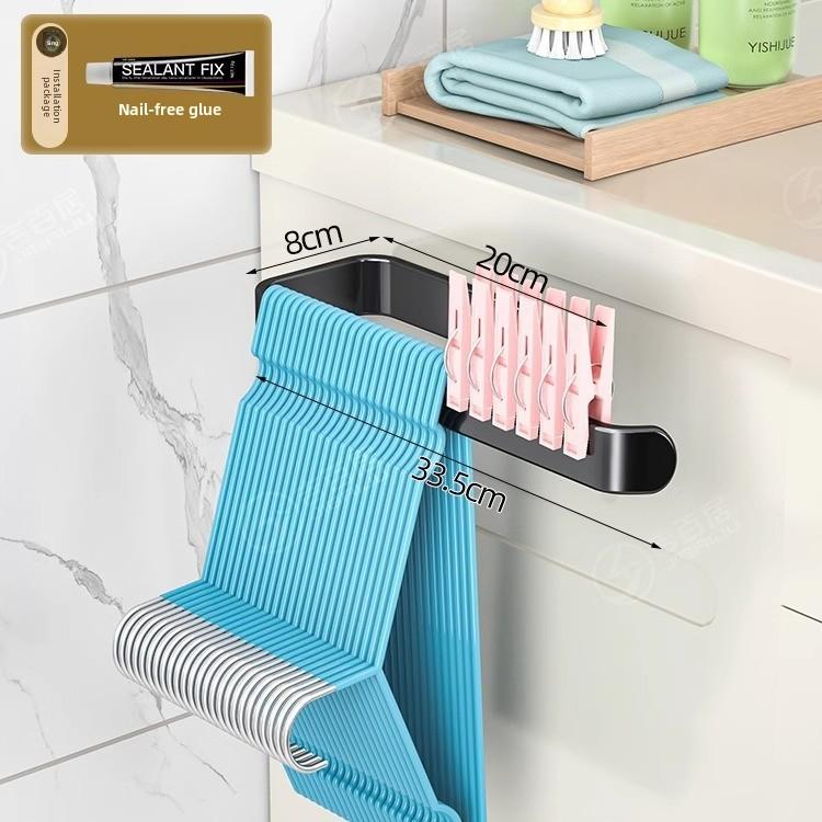 Bathroom Balcony Wall No-punch Hooks Wall-mounted Shelf