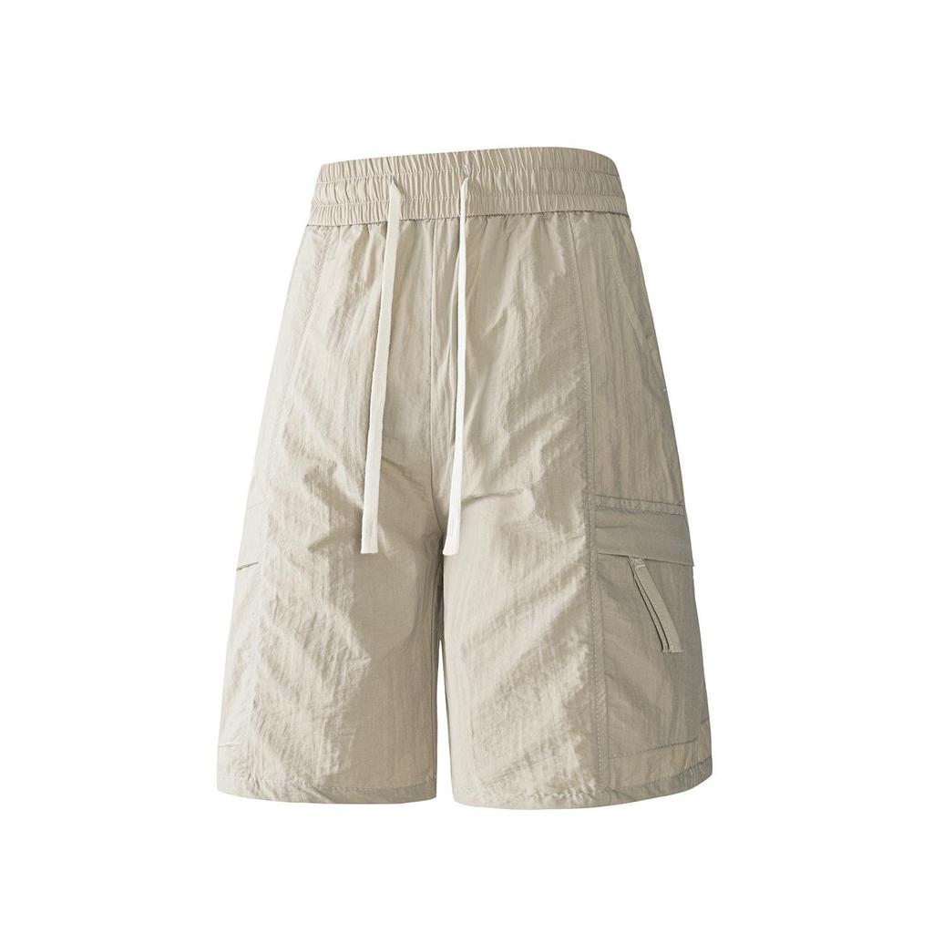 Calções Casuais, Calças de Verão de Comprimento Três Quartos, Calças Masculinas Tecidas de Secagem Rápida, Estilo Hong Kong Largas