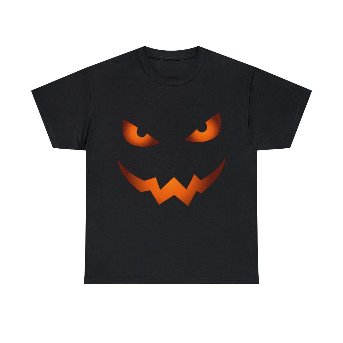 Scary Jack O Lantern Pumpkin Face Halloween Costume Graphic Tee Shirt, S-5XL 4XL