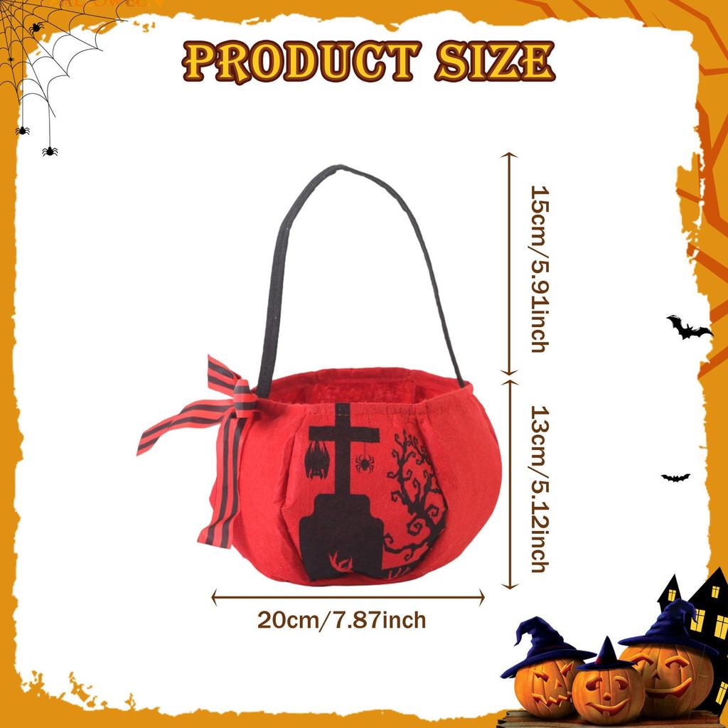 Halloween Trick or Treat Bag Candy Gifts Wrapping Carrying Handbag Reusable Grocery Goody Tote