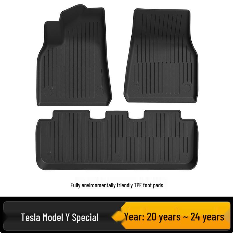 Tesla Model Y/3 TPE Front & Rear Trunk Mats and Foot Pad