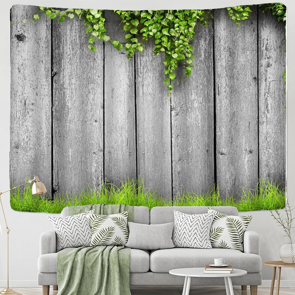 Plant On Wood Board Wall Tapestry Wall Hanging Farmhouse Decor Large Size Tapestry Hippie Boho Wall Tapestries Mandala Fabric