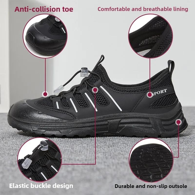 Women's Breathable Mesh Sneakers Outdoor Hiking Shoes Spring Lightweight Thick Sole Comfort Hollow Design Non-Slip