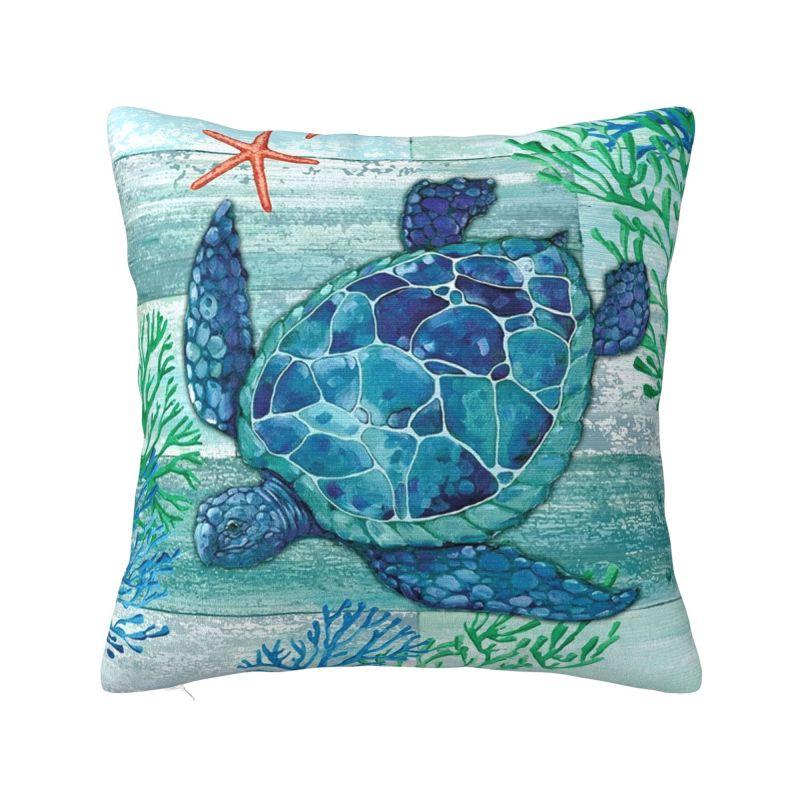 

Custom Ocean Sea Turtle Throw Pillow Case 40*40cm Home Decoration Cushion Cover Soft Polyester Pillowcase Double-sided Printing 30x30cm 12x12in