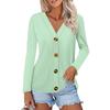 Women's Fashion Casual Solid Color Button-down Shirt Long Sleeve Tops