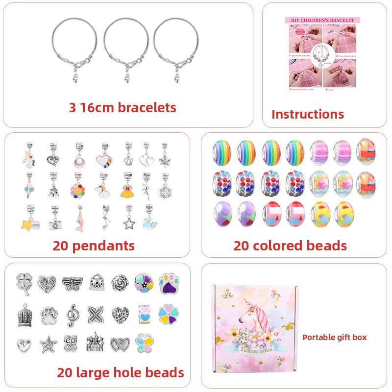 Cartoon Pink Set DIY Handmade Jewelry Children's Bracelet Women's Exquisite Gift Box Bracelet