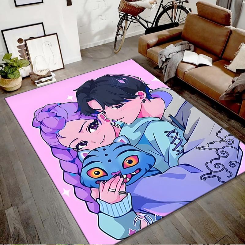 1pc KPop Demon Hunters18 Design Printed Area Rug Carpet for Bedroom Living Room Home Decor Rugs Mat Non Slip Mat Rug for Bedside