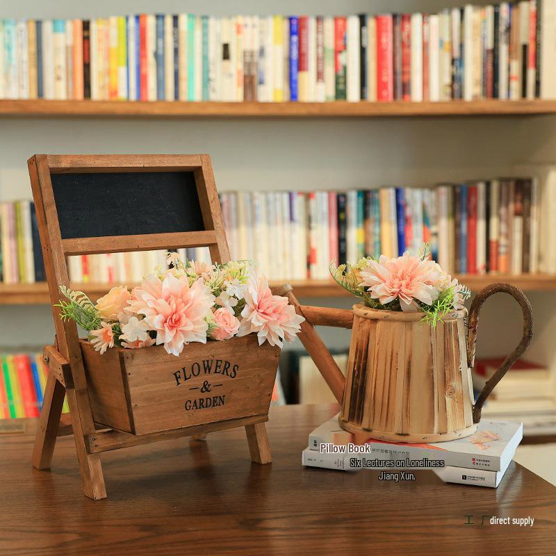 Small Chalkboard Ornament: Solid Wood Decor for Coffee Shops, Homestays, Milk Tea Shops, Bars, and Home.