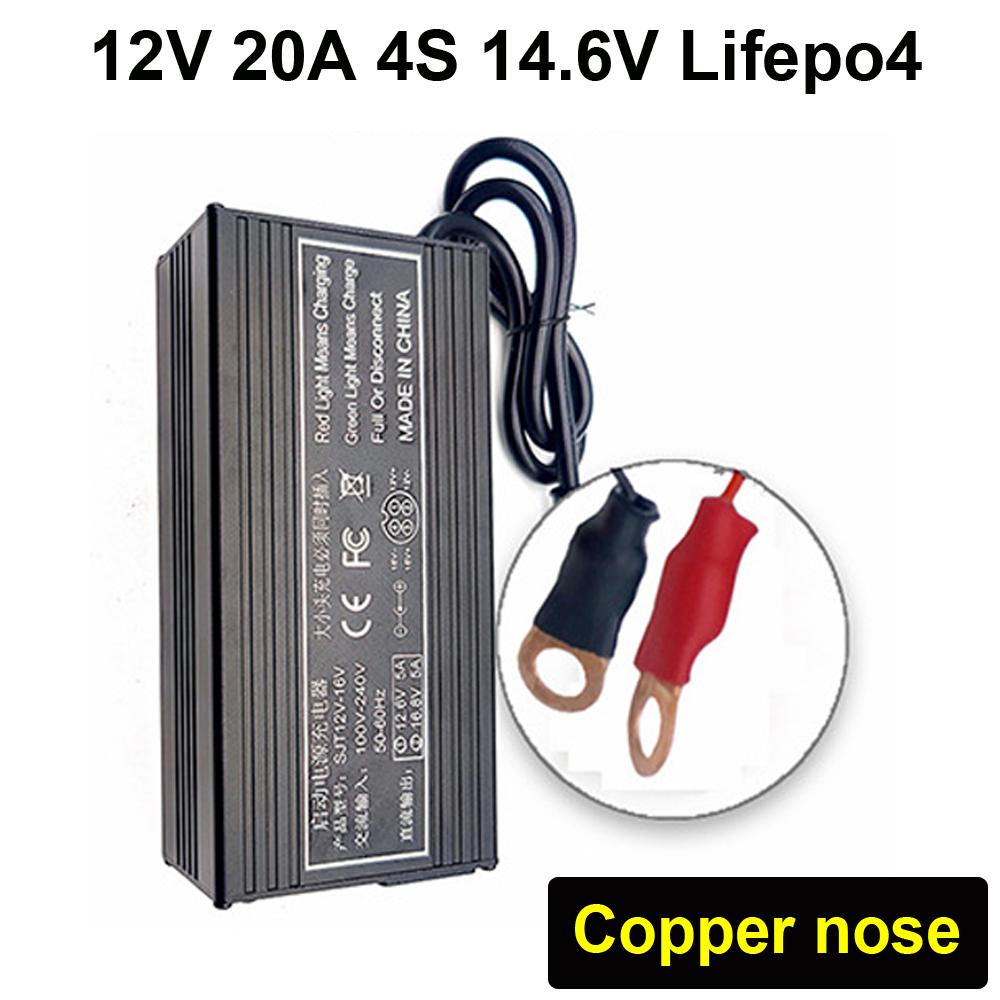 12V 20A Smart Battery Charger for Lifepo4 Lithium 4S 14.6V Fast Charger For iron Lithium Phosphate Battery Charging Pack EU Plug