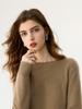 Women's Round Neck Cashmere Sweater - Solid Color, Thick Base Layer, Long Sleeves for Autumn/Winter