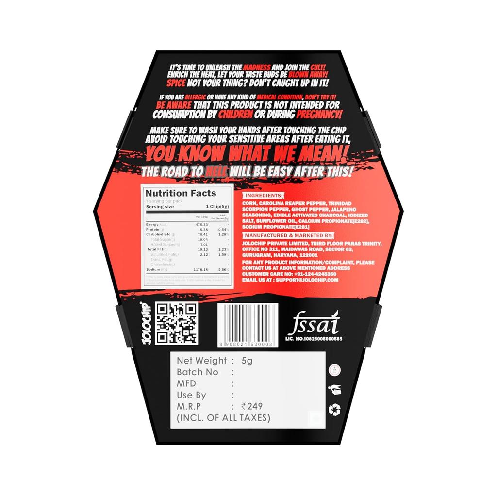 Provocarea Jolochip Last Chip | Tortilla cea mai picantă din lume | Chips picant Scorpion și Piper Fantomă | 5g