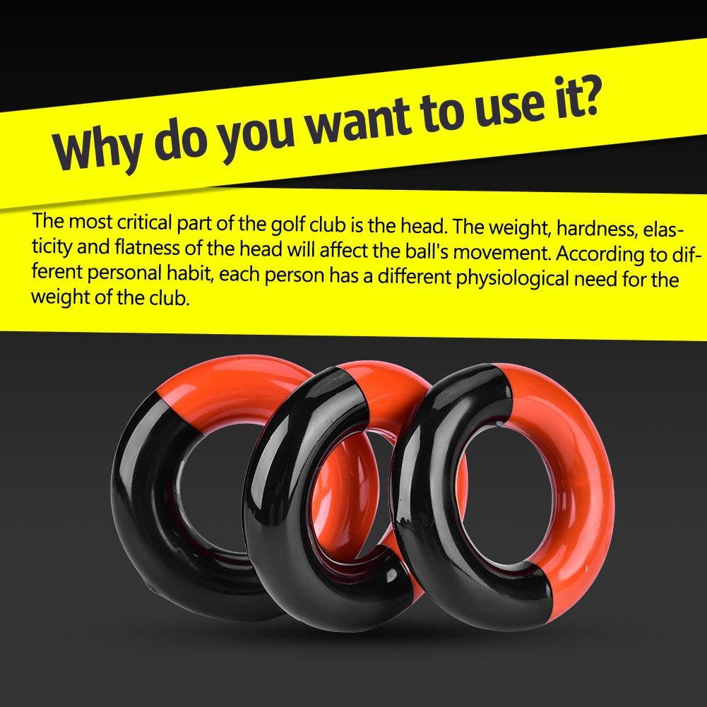 Walfront Golf Weight Rings, 3 Steel Weights, 1 Rubber Weight Ring, for Swing Practice, Stretching, and Warming Up, Driver and Club Swing Training Aid