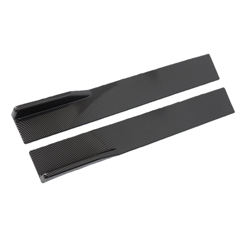 6PCS Car Side Skirt Carbon Pattern 3 Section Type Side Skirts Winglets Diffusers Replacement For