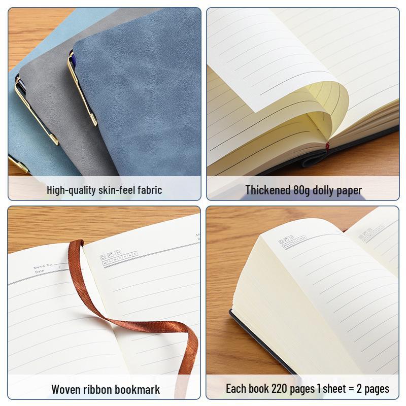 A6 Custom Soft Leather Notebook with Pen Holder and Logo Printing