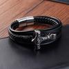 Men's Leather Bracelet Stainless Steel Leather Braided Bracelet Fashion Viking Jewellery Street Hipster Wear Jewellery Accessories