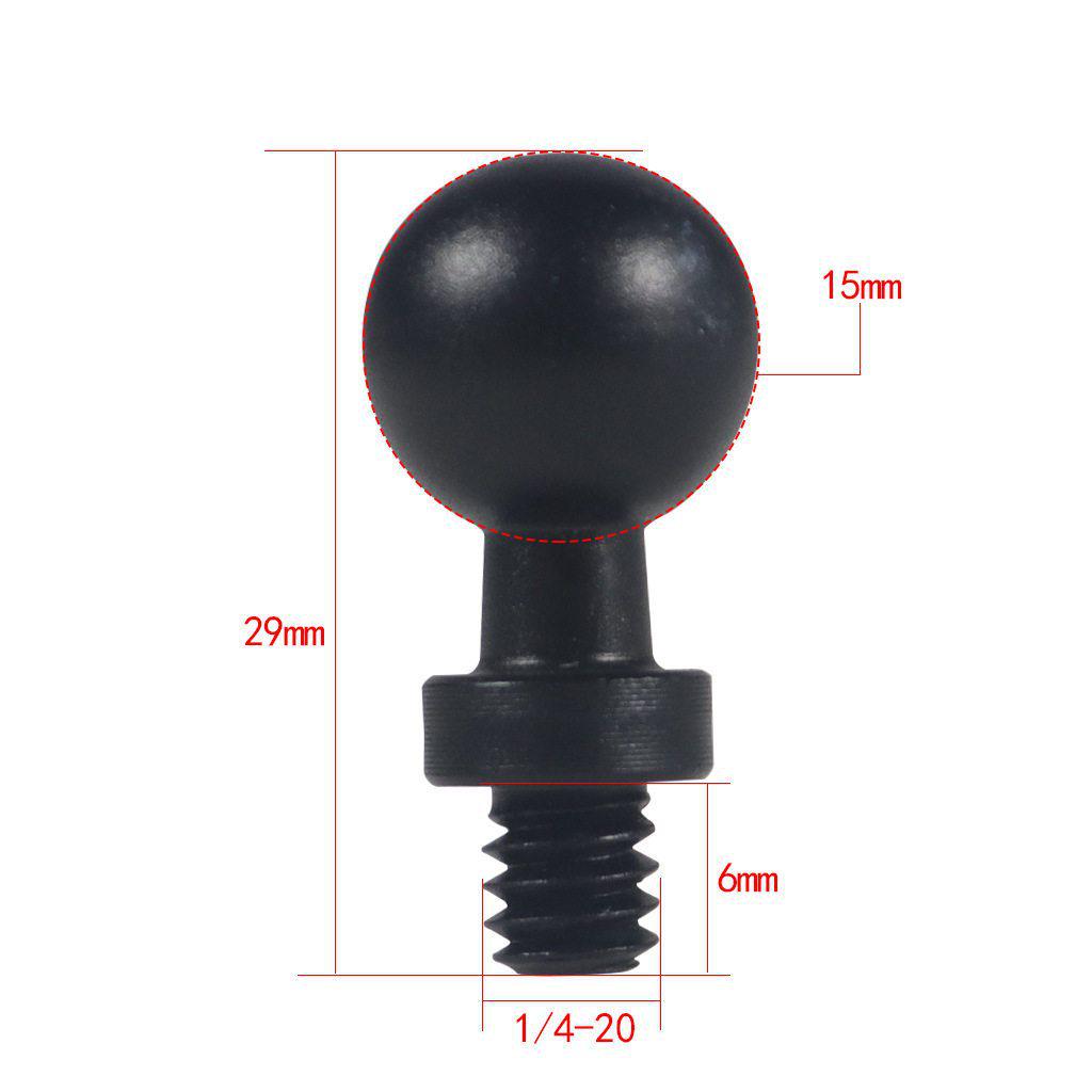 13-25mm Aluminum Alloy Ball Head Phone Car Mount Extension Rod with 1/4" Connector