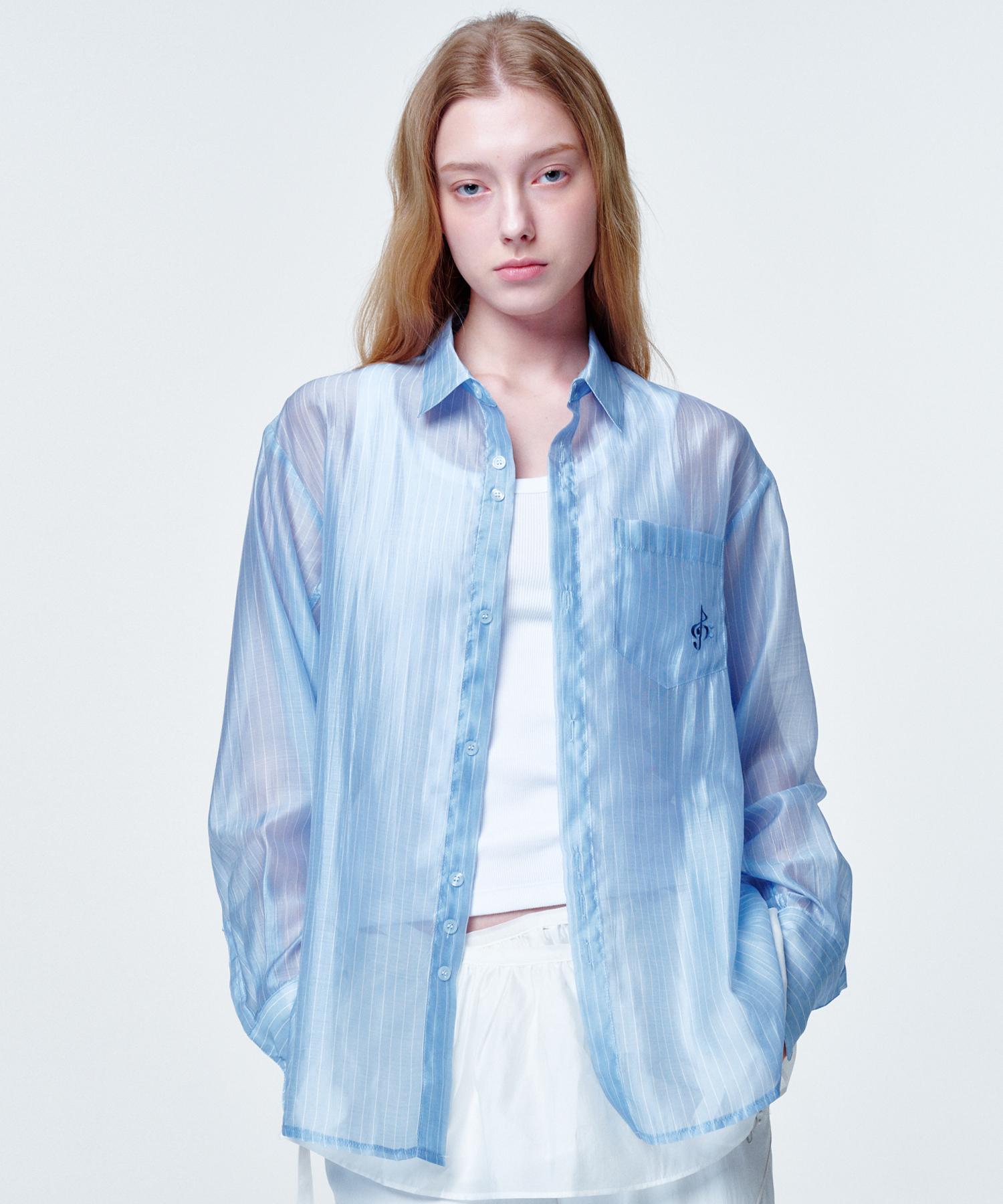 2113 Studio See-Through Shirt Blue Light Blue