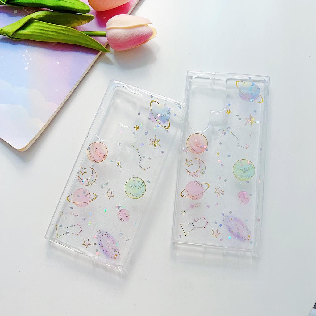 Planet Phone Case Is Suitable for Samsung S24FE S25EDGE S23 A36 A05S Transparent Rubber Drop Soft Case