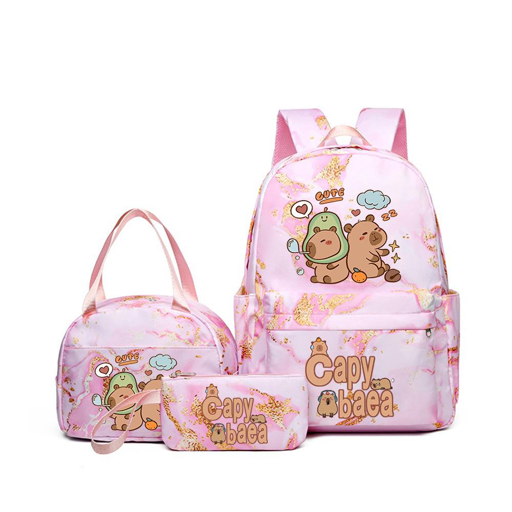 New Kapibara Korean version schoolbag for girls and students to reduce the burden of leisure backpack, high value and lightweight backpack.