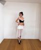 VINAJ Lace Diagonal See-Through Skirt Cover-Up (White)