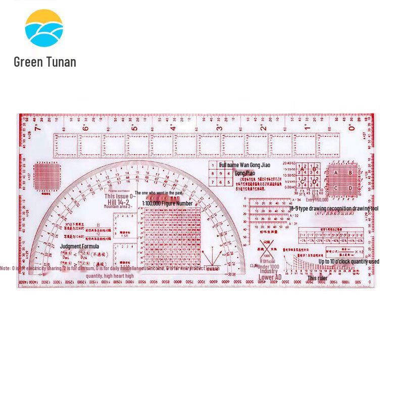 Tunan Multifunction Map Reading Ruler
