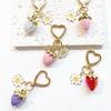 Charming Bowknot Heart-Shaped Strawberry Keychain