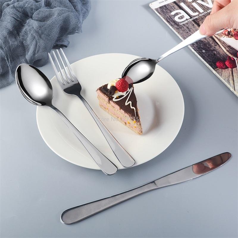 16PCS Stainless Steel Cutlery Set Creative Dinnerware Silverware Sets Fork Knife Spoons Tableware for Kitchen Household